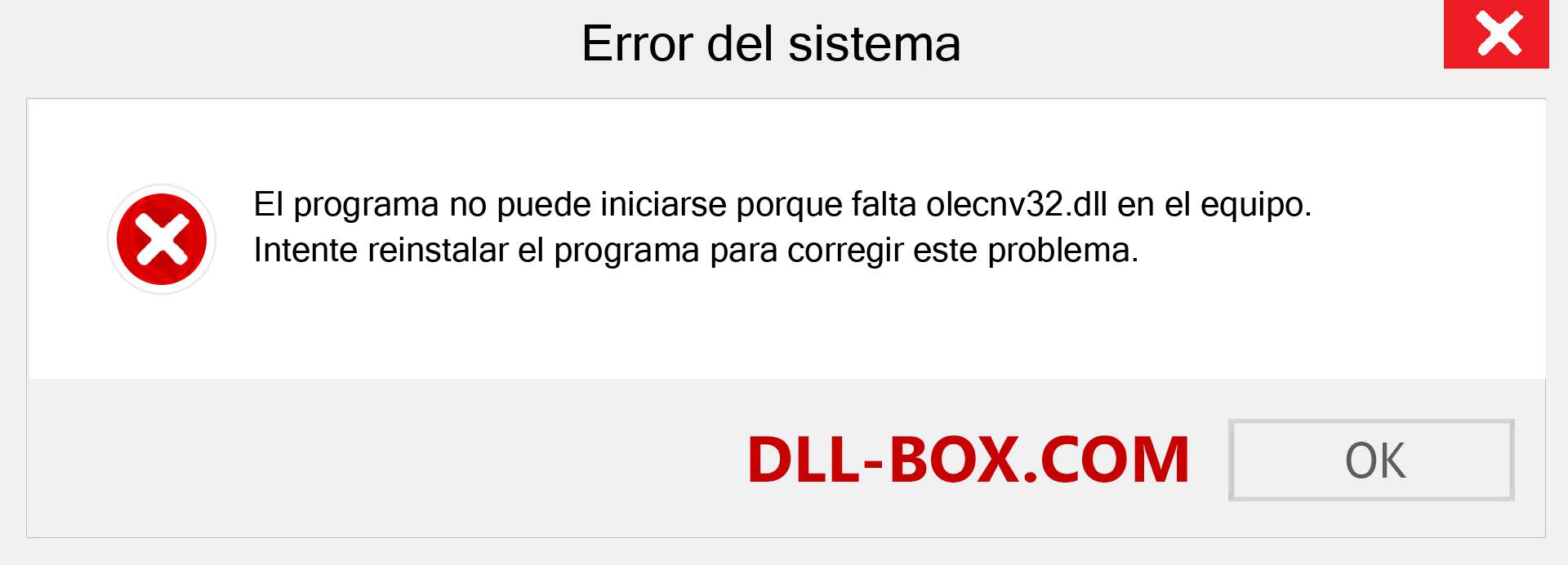 ¿Falta el archivo olecnv32.dll ?. Descargar para Windows 7, 8, 10 - Corregir olecnv32 dll Missing Error en Windows, fotos, imágenes