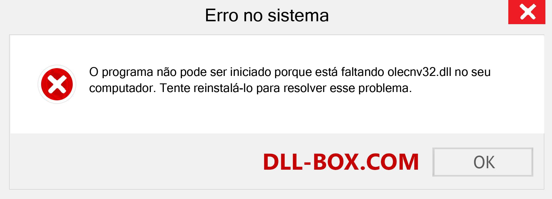 Arquivo olecnv32.dll ausente ?. Download para Windows 7, 8, 10 - Correção de erro ausente olecnv32 dll no Windows, fotos, imagens