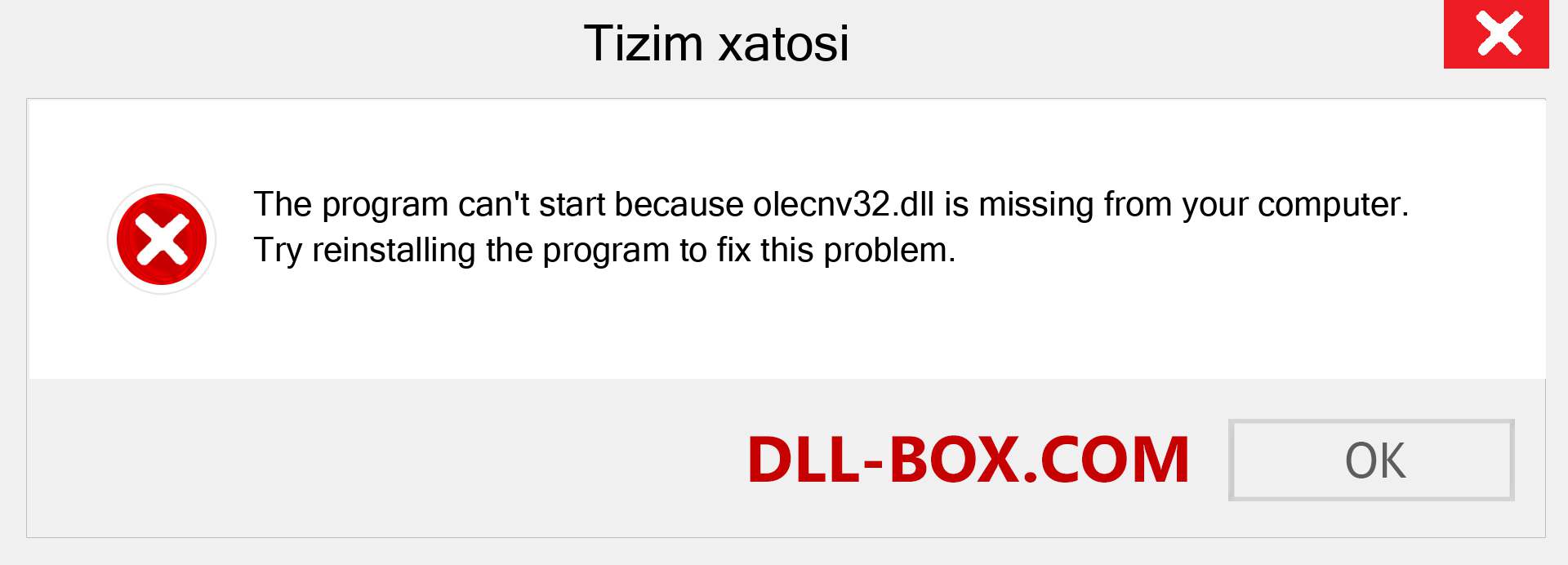 olecnv32.dll fayli yo'qolganmi?. Windows 7, 8, 10 uchun yuklab olish - Windowsda olecnv32 dll etishmayotgan xatoni tuzating, rasmlar, rasmlar